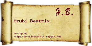 Hrubi Beatrix névjegykártya